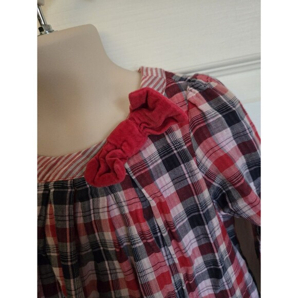 Our Generation Red Blue Plaid Dress W/ Bow Girls Size 5 Lined Long Sleeve Pretty - Picture 5 of 12
